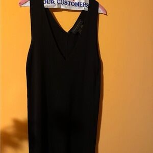 Black Sleeveless V-Neck Dress donna karan